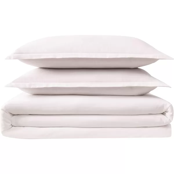 FRYE – 3 Piece Queen Duvet and Sham Set – Quick Drying, Breathable Cotton Linen Blend – White