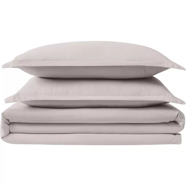 FRYE – 3 Piece Queen Duvet and Sham Set – Quick Drying, Breathable Cotton Linen Blend – White