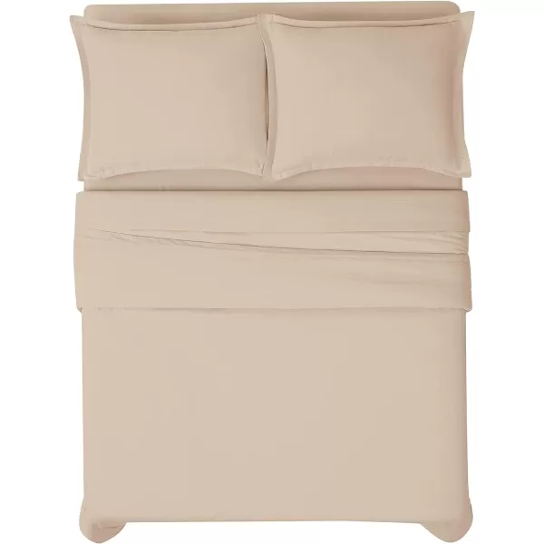 FRYE – 3 Piece Queen Duvet and Sham Set – Quick Drying, Breathable Cotton Linen Blend – White