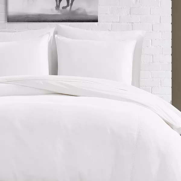 FRYE – Cotton Denim King 3 Piece Duvet and Sham Set – Fashionable Bedding Set – White