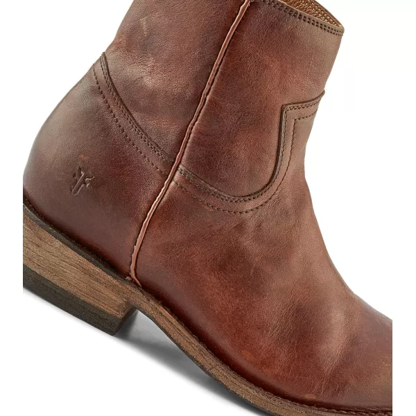 Frye Billy Inside Zip Booties for Women Crafted from Antiqued Leather with Wellington Stitchwork, Brass Hardware - 5 ¾” Shaft