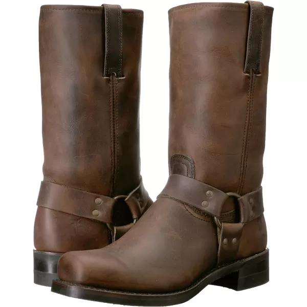 Frye Harness 12R Boots for Men with Oiled-Leather Upper, Goodyear Welt Construction, Stacked Leather Heel, and Nickel Hardware – 12” Shaft Height