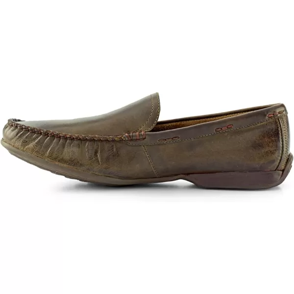 Frye Lewis Venetian Loafers for Men Hand-Crafted with Antique Pull-Up Leather with Moccasin Construction, Full Rubber Outsole, and Modified Heel – ¾” Heel Height