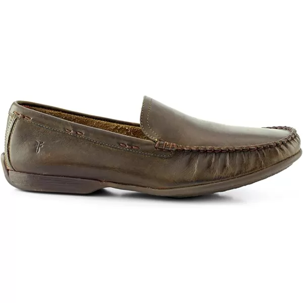 Frye Lewis Venetian Loafers for Men Hand-Crafted with Antique Pull-Up Leather with Moccasin Construction, Full Rubber Outsole, and Modified Heel – ¾” Heel Height