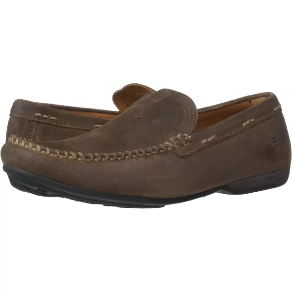 Frye Lewis Venetian Loafers for Men Hand-Crafted with Antique Pull-Up Leather with Moccasin Construction, Full Rubber Outsole, and Modified Heel – ¾” Heel Height