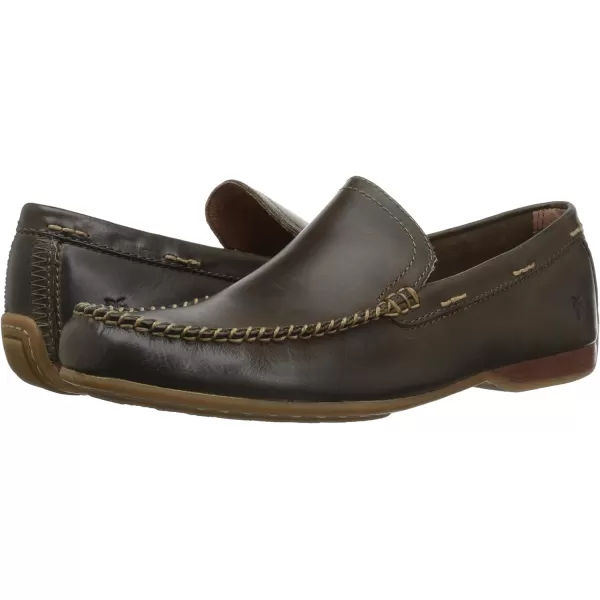 Frye Lewis Venetian Loafers for Men Hand-Crafted with Antique Pull-Up Leather with Moccasin Construction, Full Rubber Outsole, and Modified Heel – ¾” Heel Height