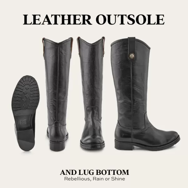 Frye Melissa Button 2 Equestrian-Inspired Tall Boots for Women Made from Hard-Wearing Vintage Leather with Antique Metal Hardware and Leather Outsole – 15 ½” Shaft Height