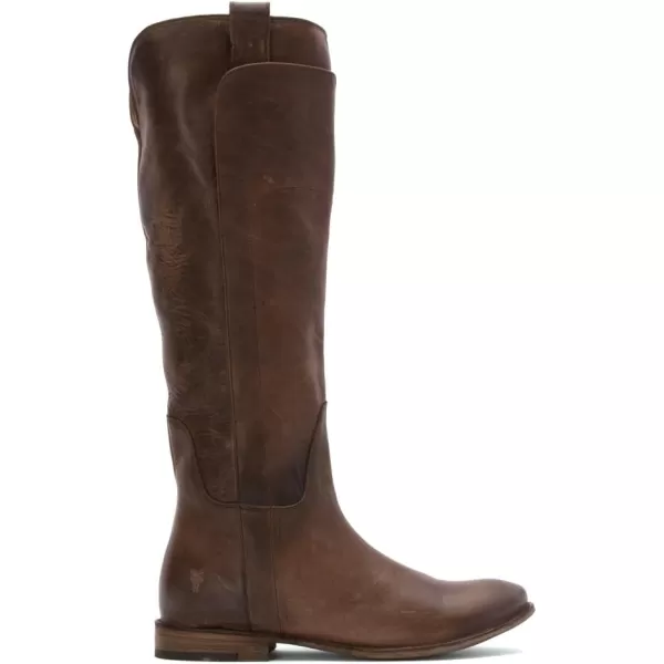 Frye Paige Tall Riding Boots for Women Made from Antiqued Italian Leather with Overlapping Front Panels, Stacked Leather Heel, and Leather Outsole – 16” Shaft Height