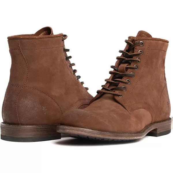 Frye Tyler Lace Up Boots for Men Crafted from Soft Vintage Leather with Blake Construction, Burnished Toe and Heel, and Rubber Inserts on Leather Soles – 5 ¾” Shaft Height