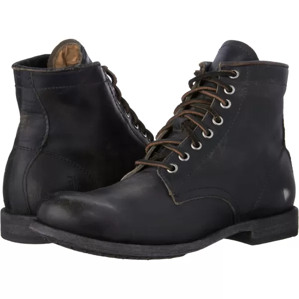 Frye Tyler Lace Up Boots for Men Crafted from Soft Vintage Leather with Blake Construction, Burnished Toe and Heel, and Rubber Inserts on Leather Soles – 5 ¾” Shaft Height