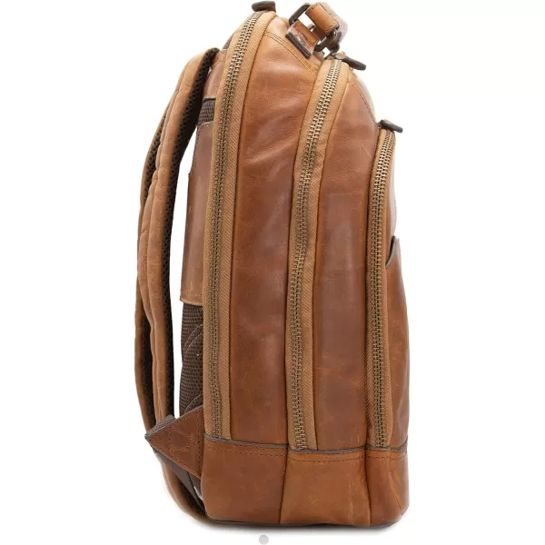 Frye mens Logan Multi Zip Backpack, Cognac, One Size US