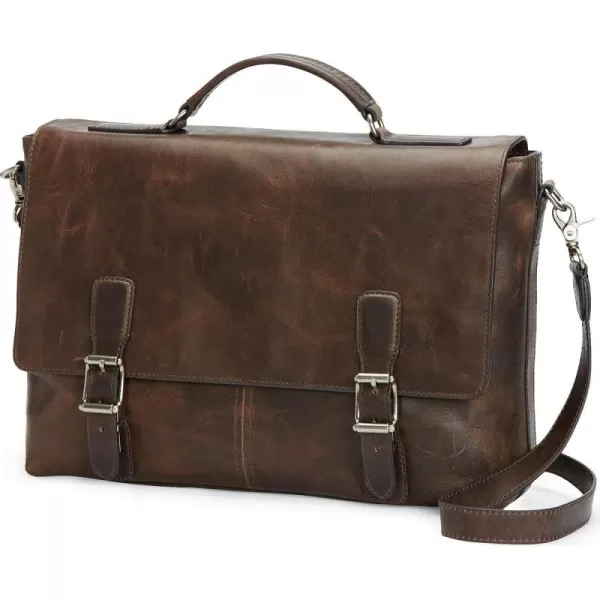 FRYE Men's Logan Top Handle Messenger Bag, Dark Brown, One Size