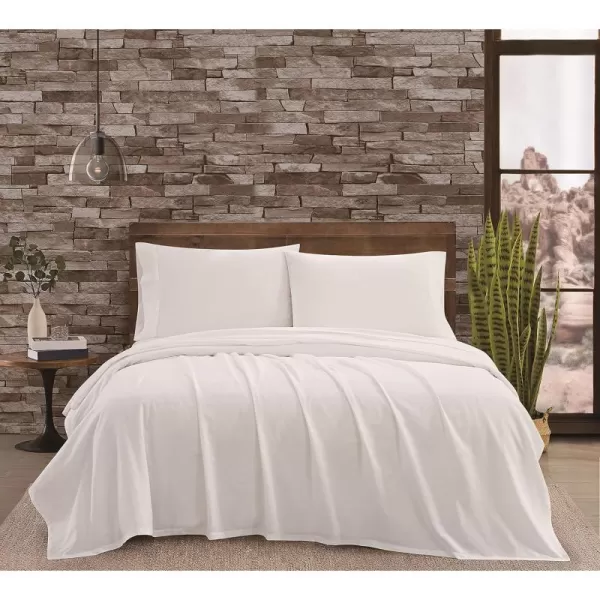 FRYE – 3 Piece Full Sheet and Sham Set – Quick Drying, Breathable Cotton Linen Blend – White