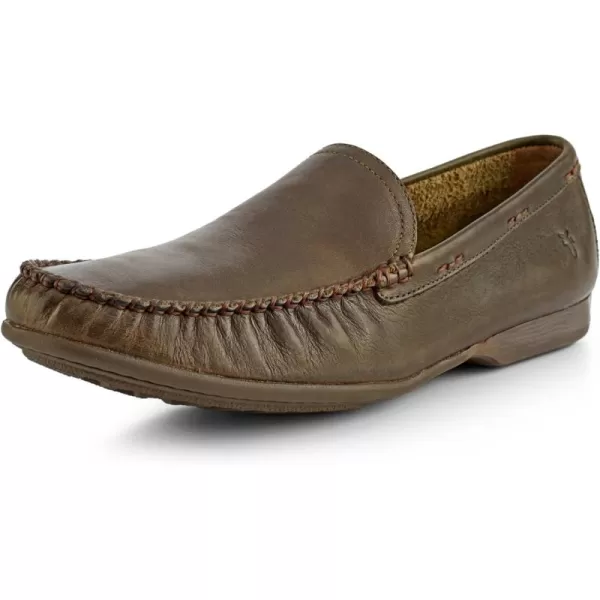 Frye Lewis Venetian Loafers for Men Hand-Crafted with Antique Pull-Up Leather with Moccasin Construction, Full Rubber Outsole, and Modified Heel – ¾” Heel Height