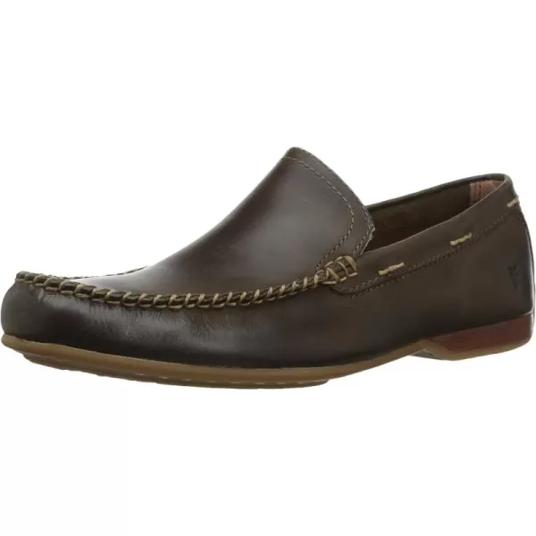 Frye Lewis Venetian Loafers for Men Hand-Crafted with Antique Pull-Up Leather with Moccasin Construction, Full Rubber Outsole, and Modified Heel – ¾” Heel Height