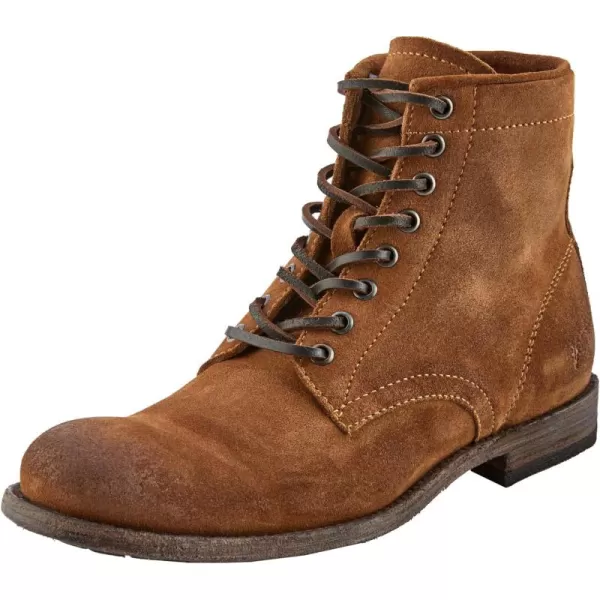 Frye Tyler Lace Up Boots for Men Crafted from Soft Vintage Leather with Blake Construction, Burnished Toe and Heel, and Rubber Inserts on Leather Soles – 5 ¾” Shaft Height