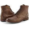 imageFrye Tyler Lace Up Boots for Men Crafted from Soft Vintage Leather with Blake Construction Burnished Toe and Heel and Rubber Inserts on Leather Soles  5  Shaft HeightTan  Mm