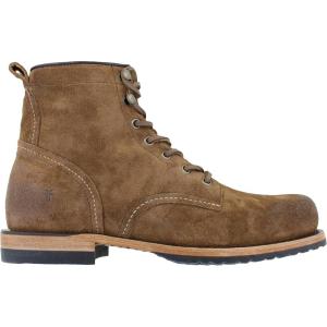 imageFrye Mens Hudson Workboot Plain ToeBark  Waxed HendricksVolterra Leather