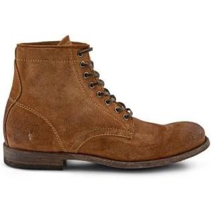 imageFrye Tyler Lace Up Boots for Men Crafted from Soft Vintage Leather with Blake Construction Burnished Toe and Heel and Rubber Inserts on Leather Soles  5  Shaft HeightTan  Hendricks Leather