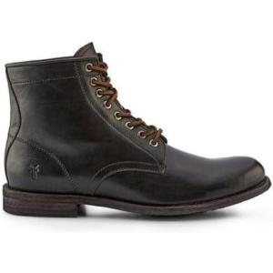 imageFrye Tyler Lace Up Boots for Men Crafted from Soft Vintage Leather with Blake Construction Burnished Toe and Heel and Rubber Inserts on Leather Soles  5  Shaft HeightBlack  Renice Leather