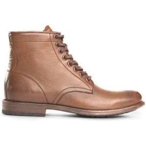 imageFrye Tyler Lace Up Boots for Men Crafted from Soft Vintage Leather with Blake Construction Burnished Toe and Heel and Rubber Inserts on Leather Soles  5  Shaft HeightCognac  Nessy