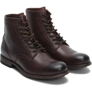 imageFrye Tyler Lace Up Boots for Men Crafted from Soft Vintage Leather with Blake Construction Burnished Toe and Heel and Rubber Inserts on Leather Soles  5  Shaft HeightDark Brown Soft Vintage Leather  86070