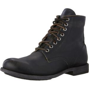 imageFrye Tyler Lace Up Boots for Men Crafted from Soft Vintage Leather with Blake Construction Burnished Toe and Heel and Rubber Inserts on Leather Soles  5  Shaft Height86071black