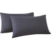 imageFRYE Cotton Linen Blend Beige Cotton 2Piece Standard Pillowcases Solid 60 Cotton40 Linen for Men and Women OekoTEX Certified ConfidenceDark Blue