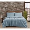 imageFRYE Cotton Linen Blend Blush 3 Piece Full Sheet SetBlue
