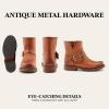 imageFrye 5  Veronica Booties for Women  FullGrain BrushOff Leather with Antique Metal Hardware and Rubber Outsole Genuine Stitch Welt ConstructionBronze  Renice Leather