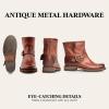 imageFrye 5  Veronica Booties for Women  FullGrain BrushOff Leather with Antique Metal Hardware and Rubber Outsole Genuine Stitch Welt ConstructionRedwood  Tonara