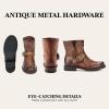 imageFrye 5  Veronica Booties for Women  FullGrain BrushOff Leather with Antique Metal Hardware and Rubber Outsole Genuine Stitch Welt ConstructionSlate  Renice Leather