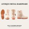 imageFrye 5  Veronica Booties for Women  FullGrain BrushOff Leather with Antique Metal Hardware and Rubber Outsole Genuine Stitch Welt ConstructionWhite  Toga Leather
