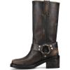 imageFrye Kate Harness 11 Leather Boots for Women  Mid Calf Boots with Signature Harness Detail Leather Lining and Rubber Outsole with 2 HeelDistressed Black