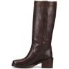 imageFrye Kate Pull On 14quot Leather Boots for Women  Riding Boots with 2 Heel Leather Lining Intricate Stitching Cushioned Footbed and Rubber OutsoleDark Brown  Wide Calf