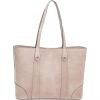 imageFrye Womens Melissa Shopper Tote Bag Stylist Large Handbag with Adjustable Strap ampamp PocketsNubuck Mushroom