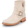 imageFrye 5  Veronica Booties for Women  FullGrain BrushOff Leather with Antique Metal Hardware and Rubber Outsole Genuine Stitch Welt ConstructionWhite  Naked Cow Leather