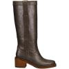 imageFrye Kate Pull On 14quot Leather Boots for Women  Riding Boots with 2 Heel Leather Lining Intricate Stitching Cushioned Footbed and Rubber OutsoleMetallic Stone