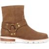 imageFrye Olivia Harness Short Boots for Women  Soft Leather ampamp Suede Chunky Heel EVA Outsole Versatile ColorsAlmond