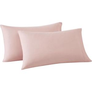 imageFRYE Cotton Linen Blend Beige Cotton 2Piece Standard Pillowcases Solid 60 Cotton40 Linen for Men and Women OekoTEX Certified ConfidenceBlush