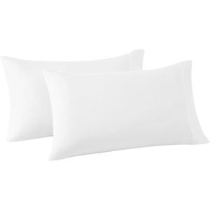 imageFRYE Cotton Linen Blend Beige Cotton 2Piece Standard Pillowcases Solid 60 Cotton40 Linen for Men and Women OekoTEX Certified ConfidenceWhite