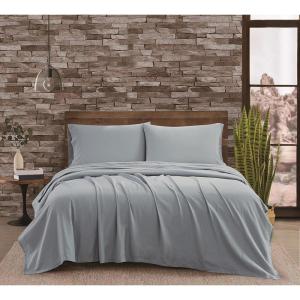 imageFRYE Cotton Linen Blend Blush 3 Piece Full Sheet SetBlue