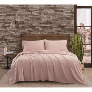 imageFRYE Cotton Linen Blend Blush 3 Piece Full Sheet SetBlush