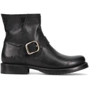 imageFrye 5  Veronica Booties for Women  FullGrain BrushOff Leather with Antique Metal Hardware and Rubber Outsole Genuine Stitch Welt ConstructionBlack  Flex