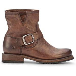 imageFrye 5  Veronica Booties for Women  FullGrain BrushOff Leather with Antique Metal Hardware and Rubber Outsole Genuine Stitch Welt ConstructionBlack  Renice Leather
