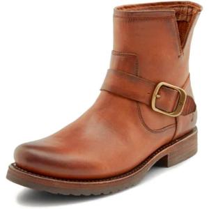 imageFrye 5  Veronica Booties for Women  FullGrain BrushOff Leather with Antique Metal Hardware and Rubber Outsole Genuine Stitch Welt ConstructionBronze  Renice Leather