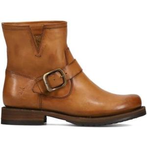 imageFrye 5  Veronica Booties for Women  FullGrain BrushOff Leather with Antique Metal Hardware and Rubber Outsole Genuine Stitch Welt ConstructionCaramel  Flex