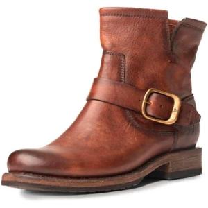imageFrye 5  Veronica Booties for Women  FullGrain BrushOff Leather with Antique Metal Hardware and Rubber Outsole Genuine Stitch Welt ConstructionRedwood  Tonara