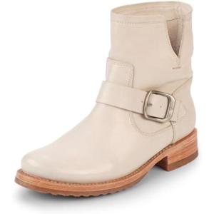 imageFrye 5  Veronica Booties for Women  FullGrain BrushOff Leather with Antique Metal Hardware and Rubber Outsole Genuine Stitch Welt ConstructionWhite  Naked Cow Leather