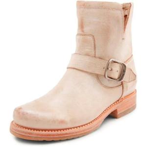 imageFrye 5  Veronica Booties for Women  FullGrain BrushOff Leather with Antique Metal Hardware and Rubber Outsole Genuine Stitch Welt ConstructionWhite  Toga Leather